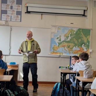 Spotkanie pana Mariusza z uczniami